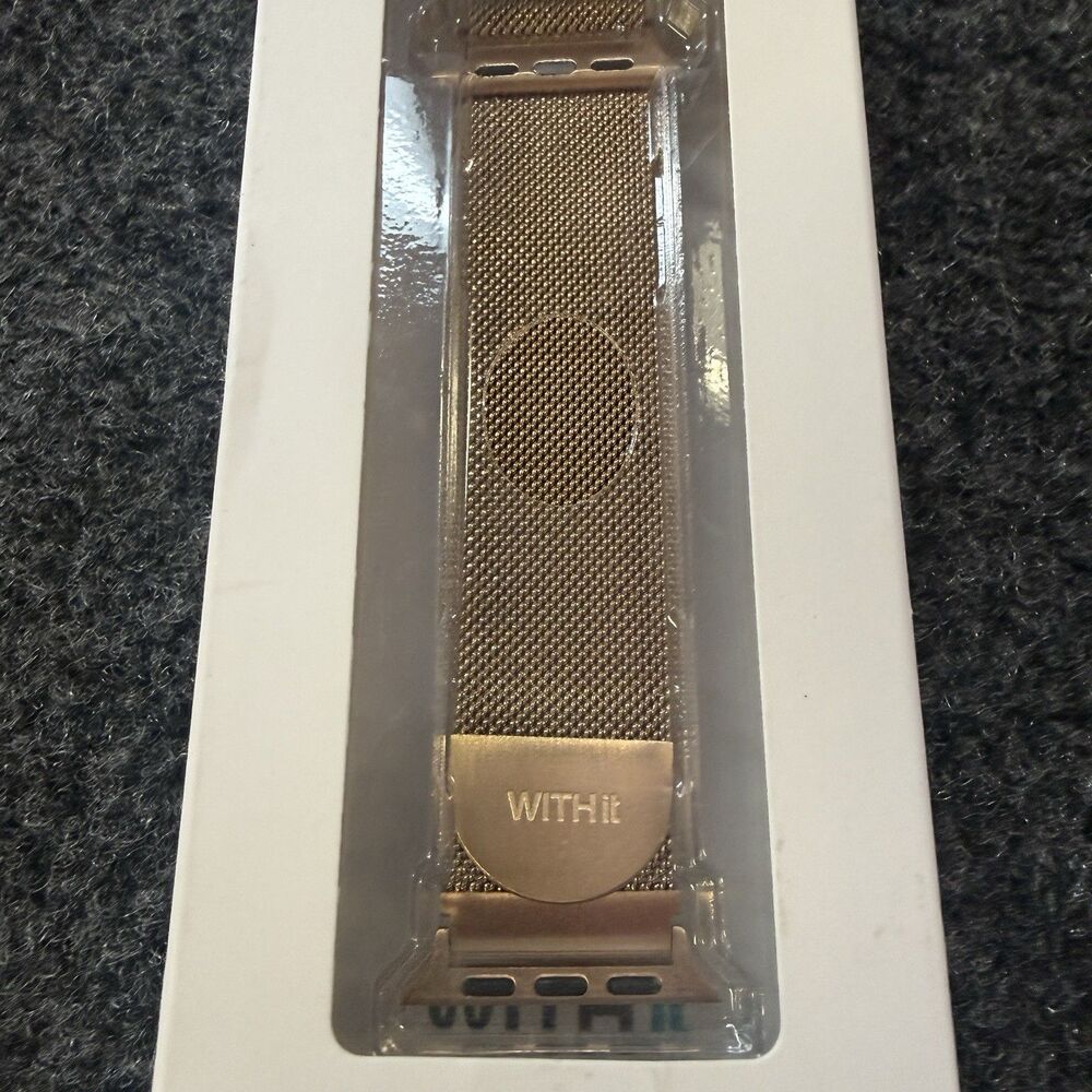 Withit Apple Watch Band Stainless Milanese Loop for 38/40/41 Sizes Rose Color